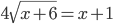 4\sqrt{x+6}=x+1