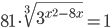 81\cdot\sqrt[3]{3^{x^2-8x}}=1