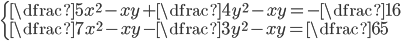 \begin{cases}\dfrac5{x^2-xy}+\dfrac4{y^2-xy}=-\dfrac16\\ \dfrac7{x^2-xy}-\dfrac3{y^2-xy}=\dfrac65\end{cases}