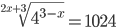 \sqrt[2x+3]{4^{3-x}}=1024