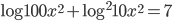 \log100x^2+\log^210x^2=7