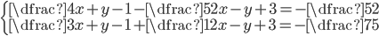 \begin{cases}\dfrac{4}{x+y-1}-\dfrac{5}{2x-y+3}=-\dfrac{5}{2}\\ \dfrac{3}{x+y-1}+\dfrac{1}{2x-y+3}=-\dfrac{7}{5}\end{cases}